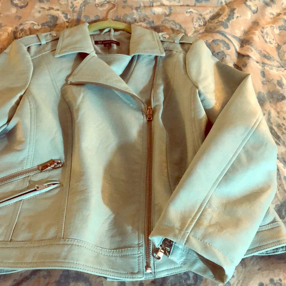 INC vegan leather moto jacket